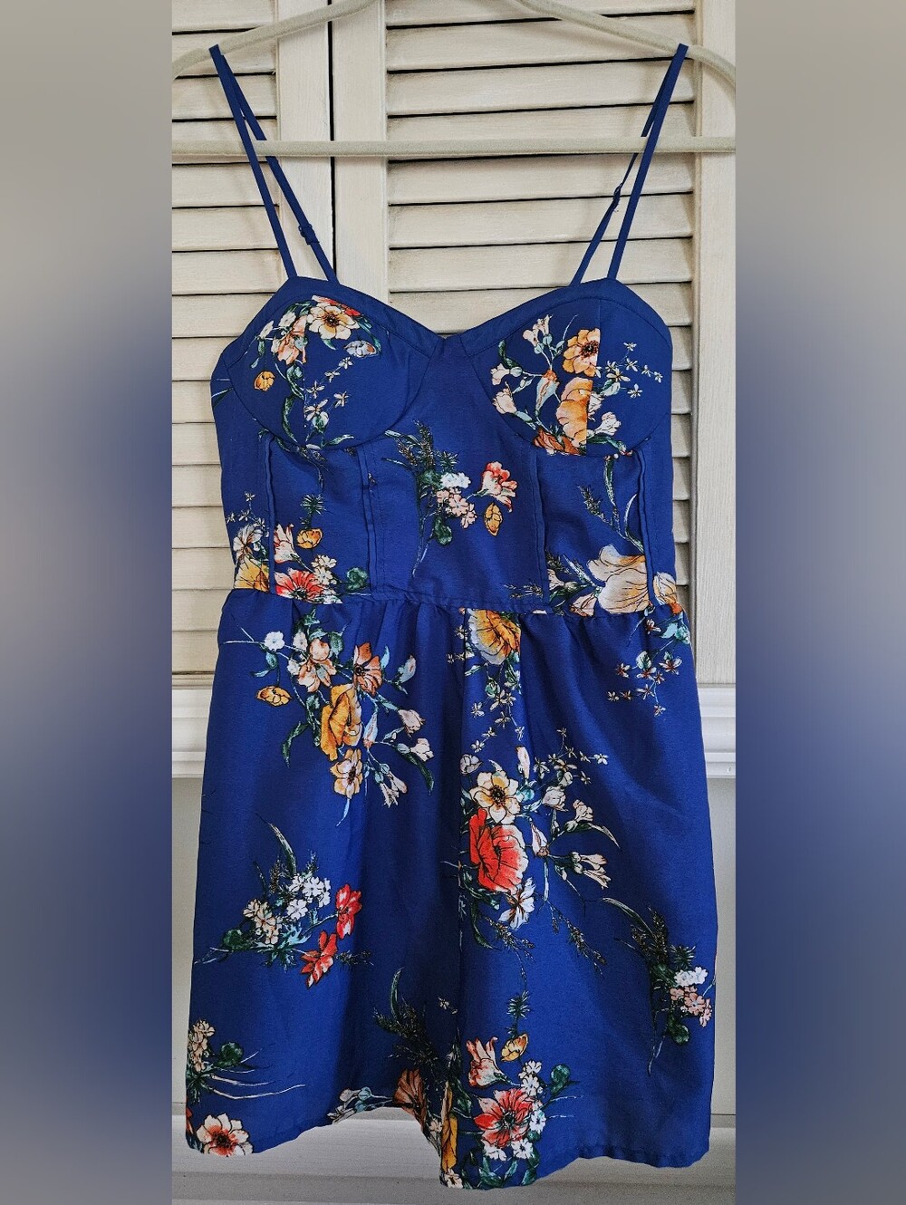 Band of Gypsies Blue Floral Bustier Romper Size Medium